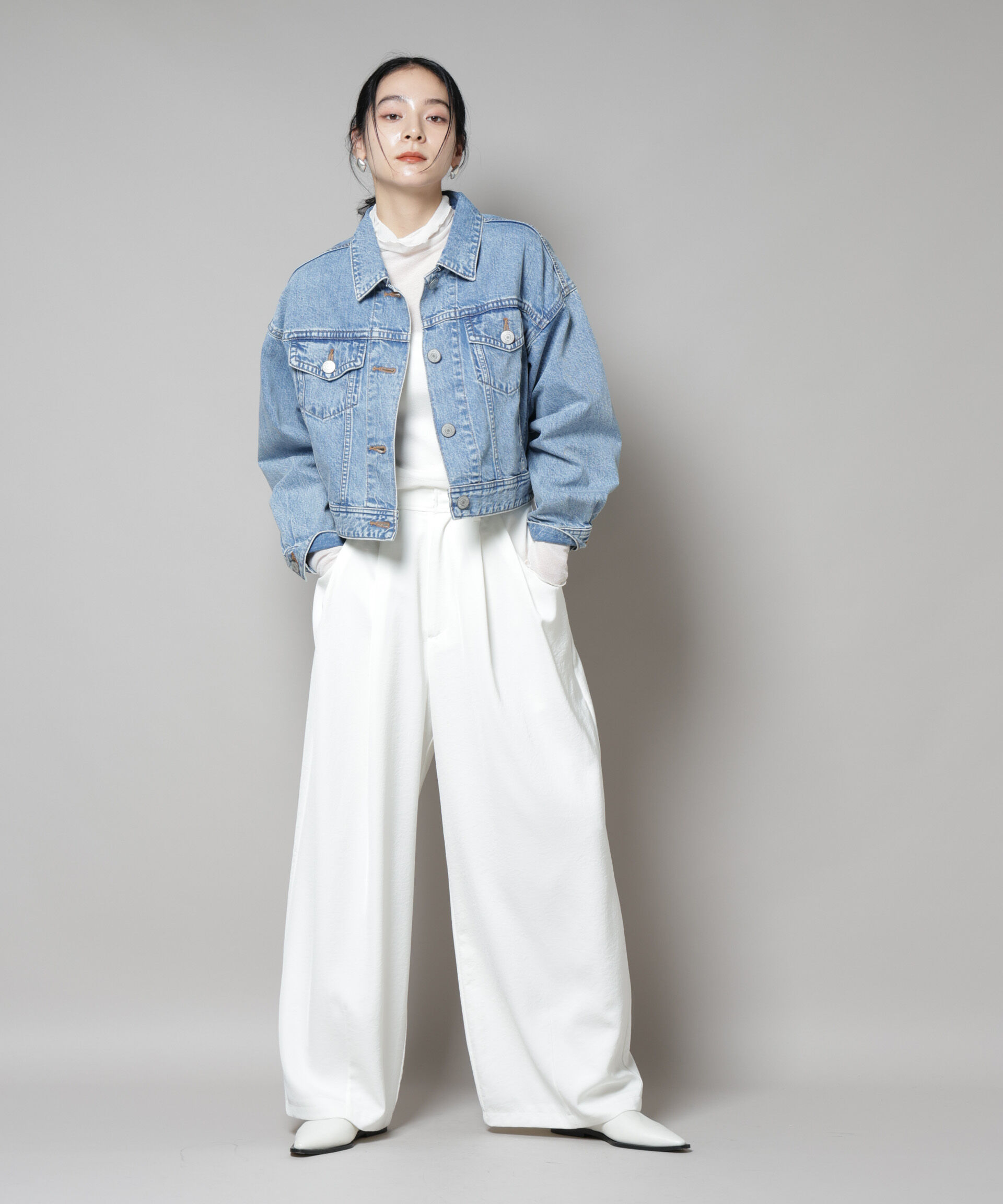 nano･universe「SOMETHING/BIG DETAIL DENIM JACKET」|ブルゾン・スタジャン|