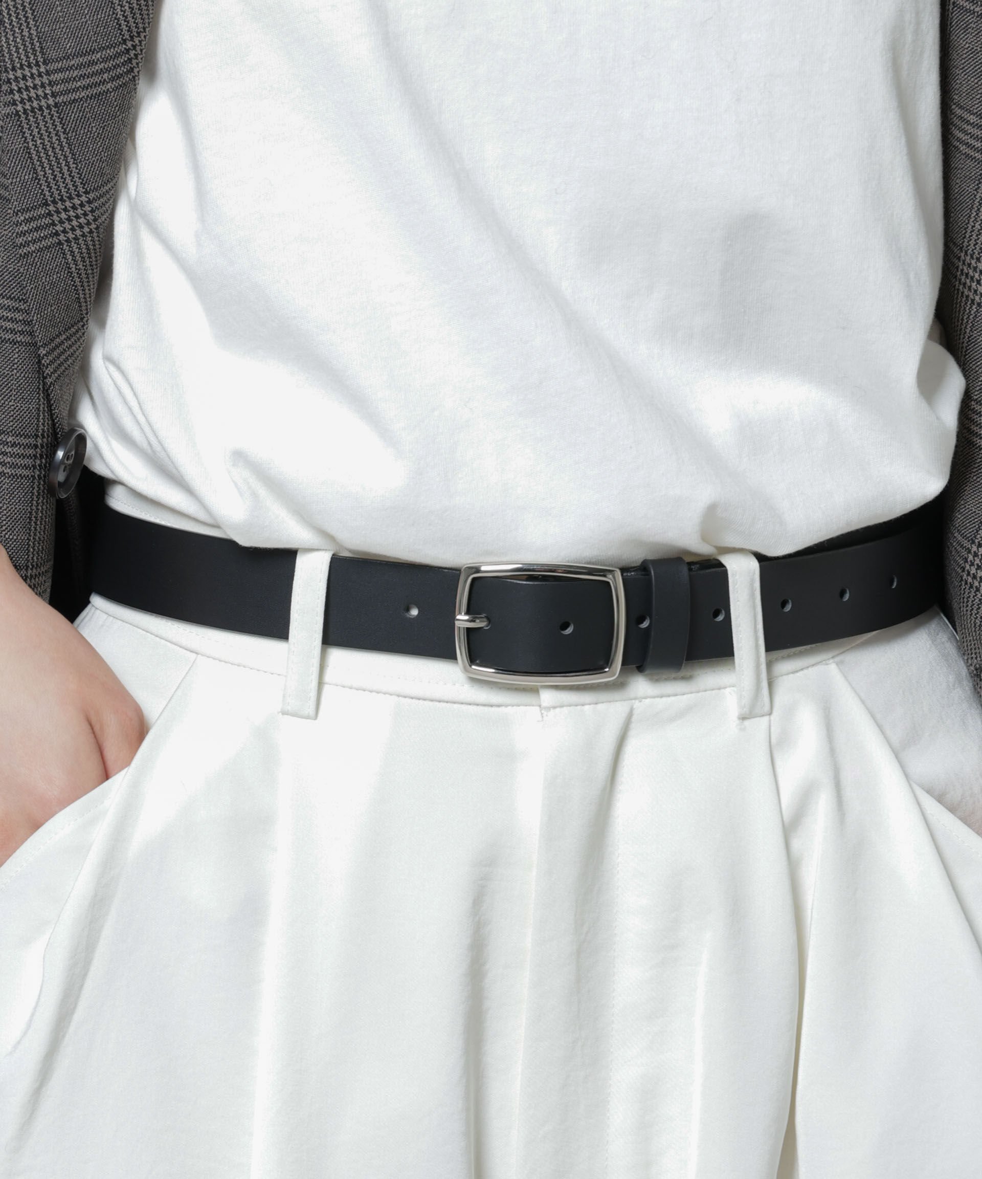 nano･universe「スクエアバックルベルト」|ベルト|ブラック