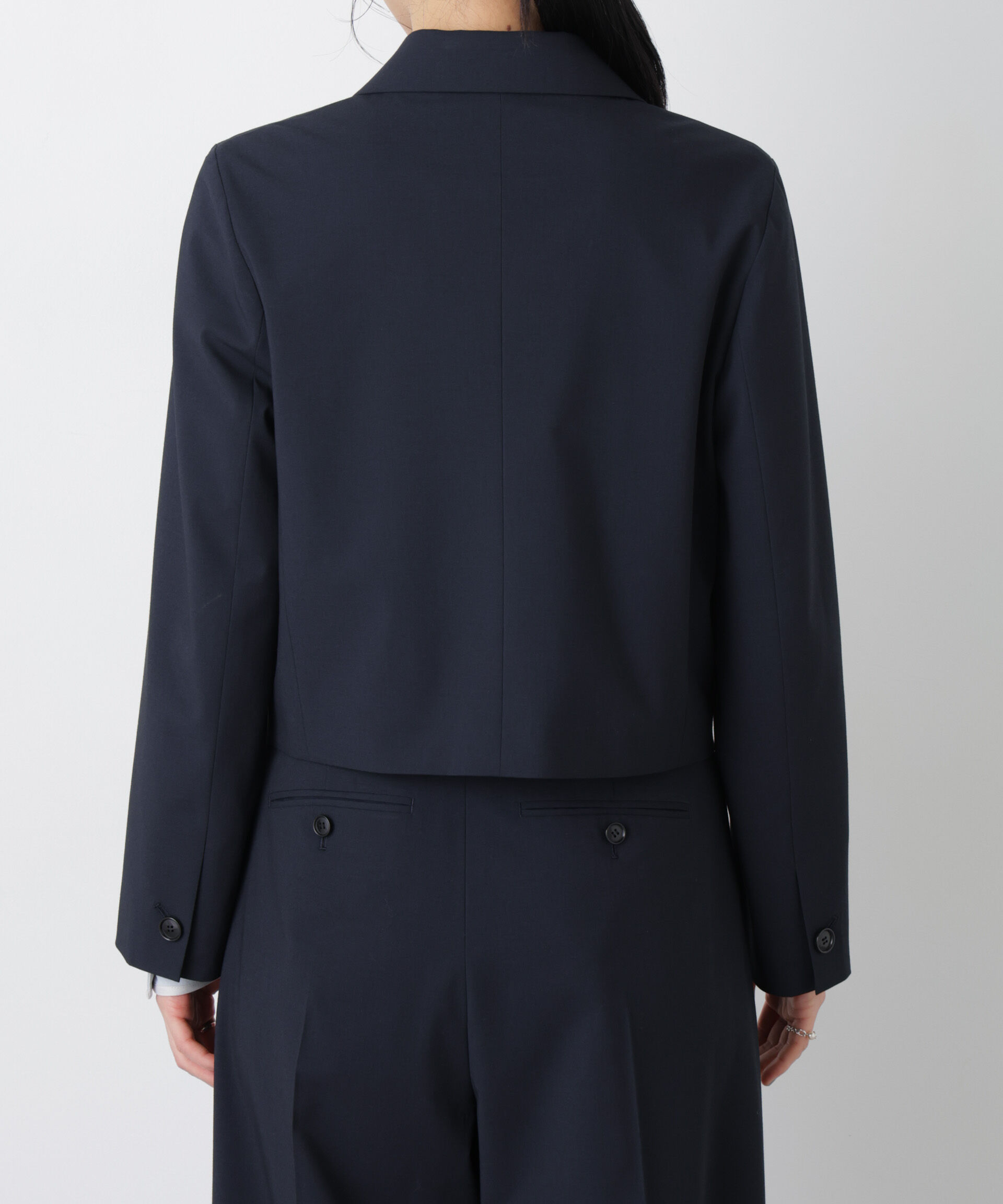 nano･universe「トロストレッチショートダブルジャケット(セットアップ可)」|テーラードジャケット|