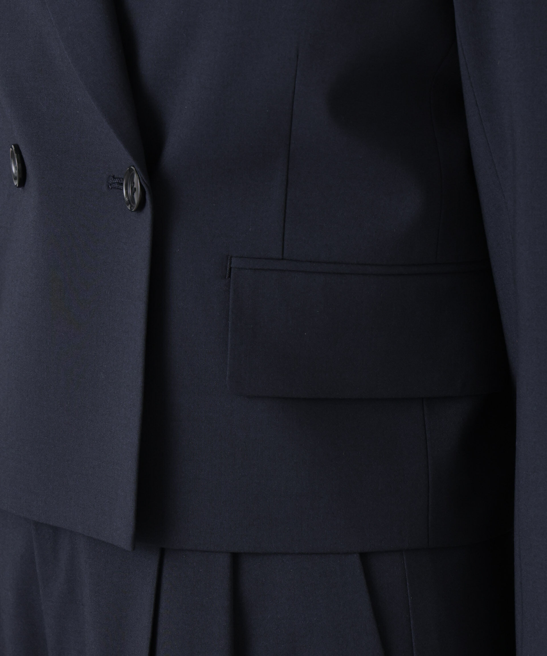 nano･universe「トロストレッチショートダブルジャケット(セットアップ可)」|テーラードジャケット|