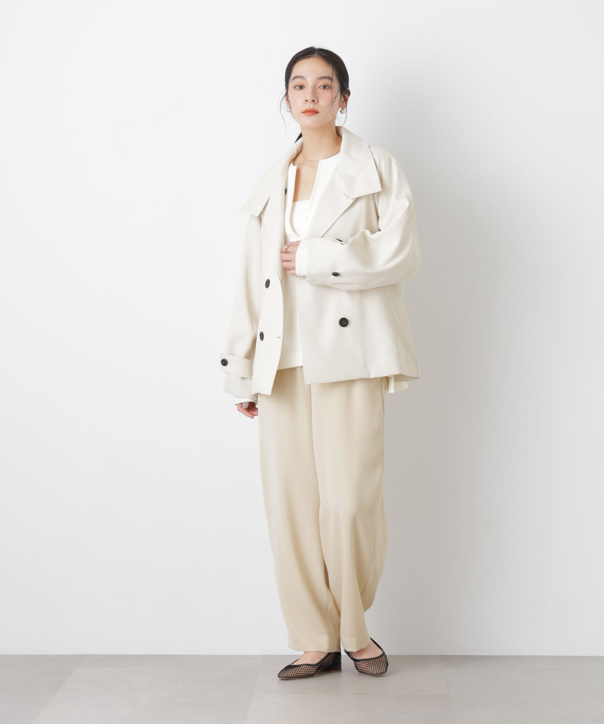 nano･universe「エアリーツイルベルテッドショートコート」|その他|