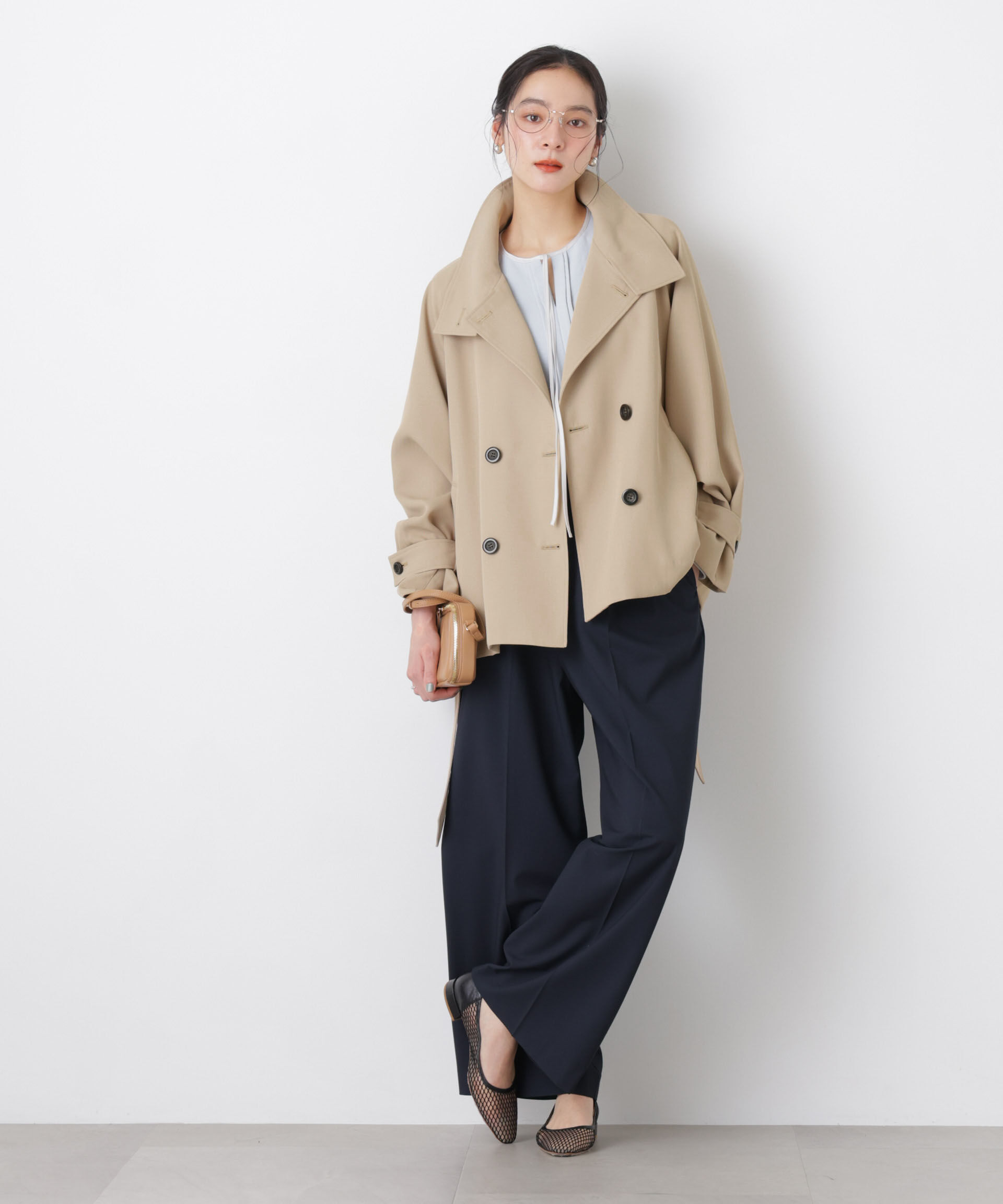 nano･universe「エアリーツイルベルテッドショートコート」|その他|