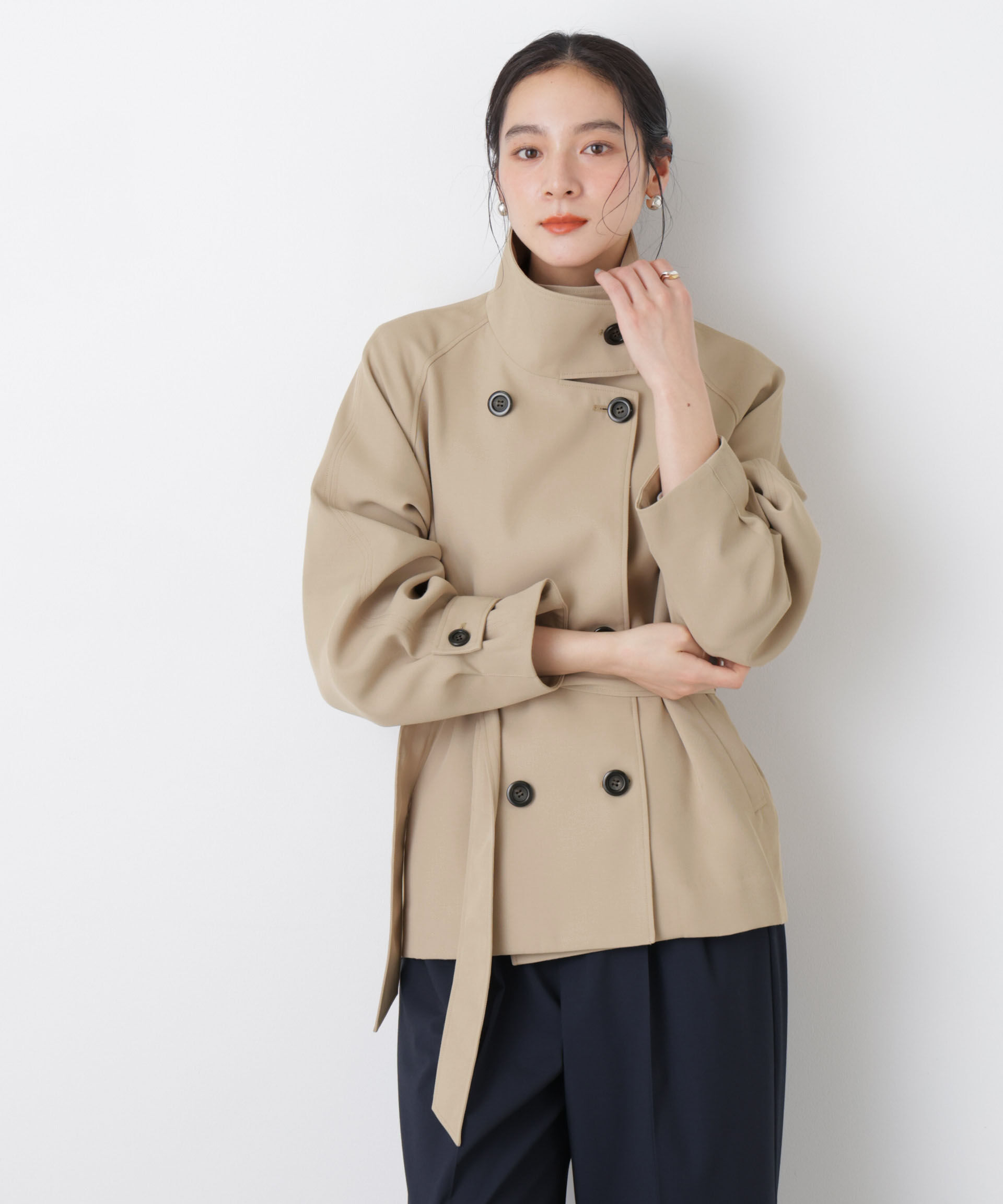 nano･universe「エアリーツイルベルテッドショートコート」|その他|