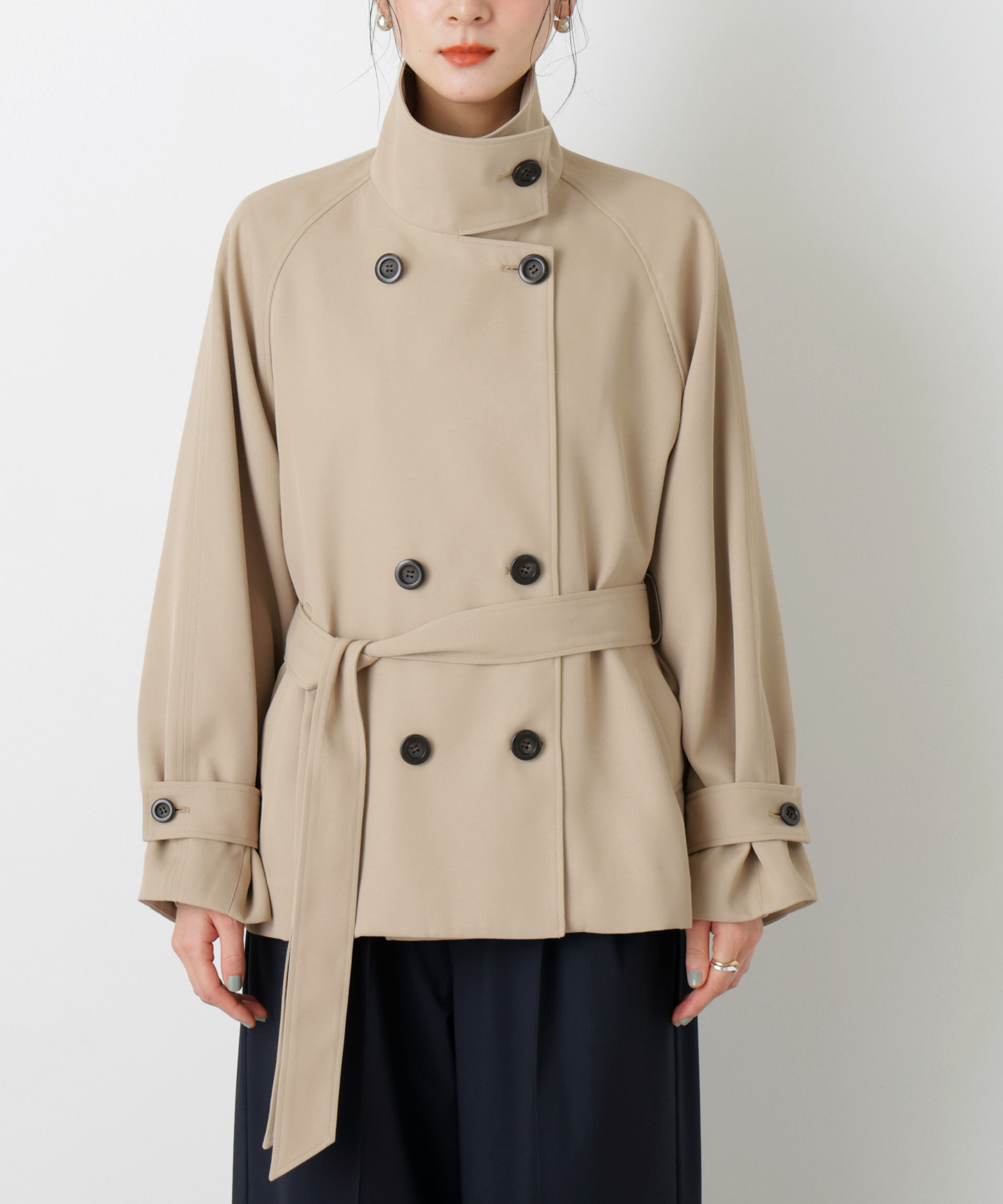 nano･universe「エアリーツイルベルテッドショートコート」|その他|