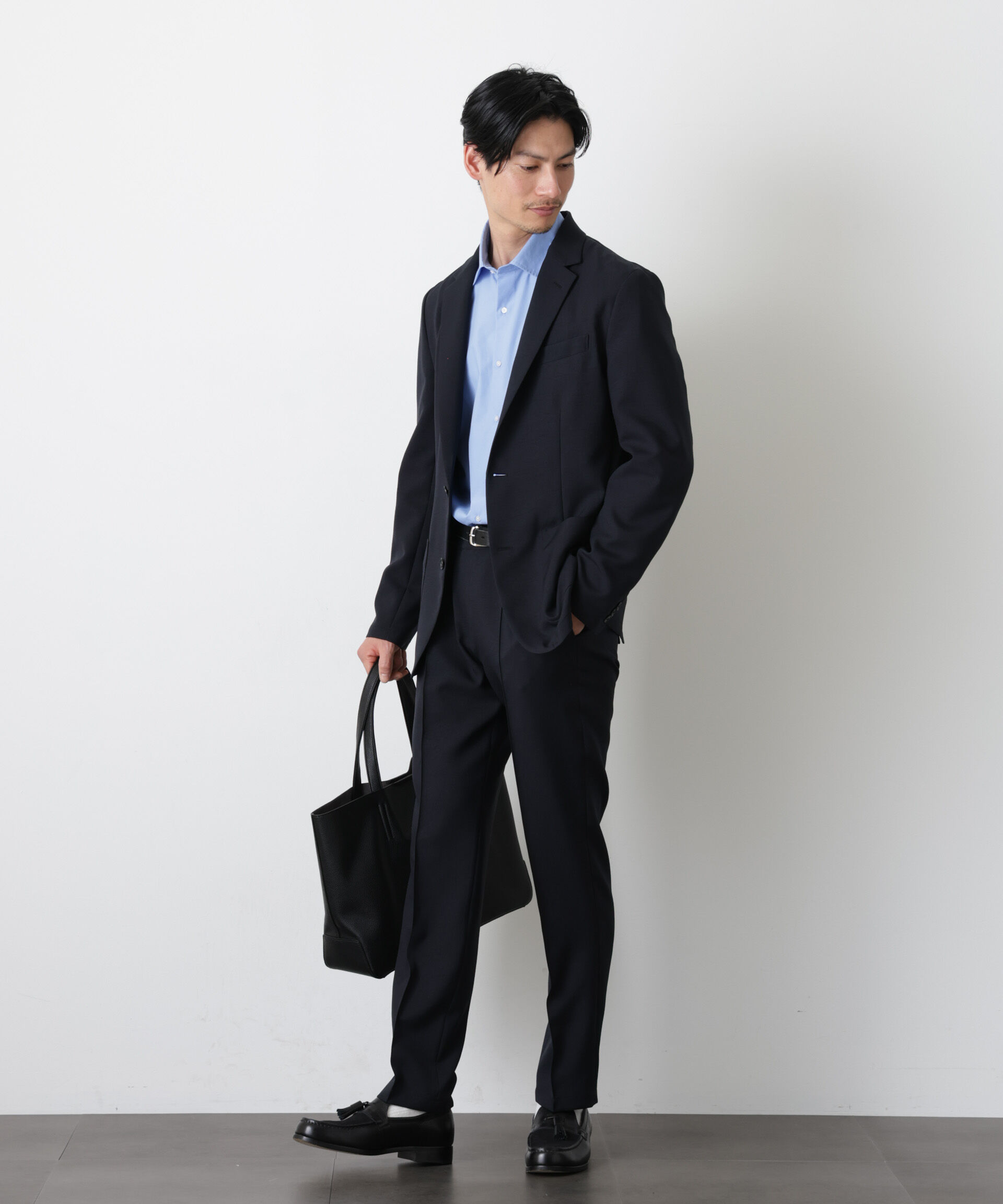 nano･universe「｢DamerinoSelect｣ﾀﾞﾝﾄﾂｵﾁｰﾙ防汚ﾃｯｸｽﾄﾚｯﾁﾊﾟﾝﾂ(ｾｯﾄ 」|スーツ|