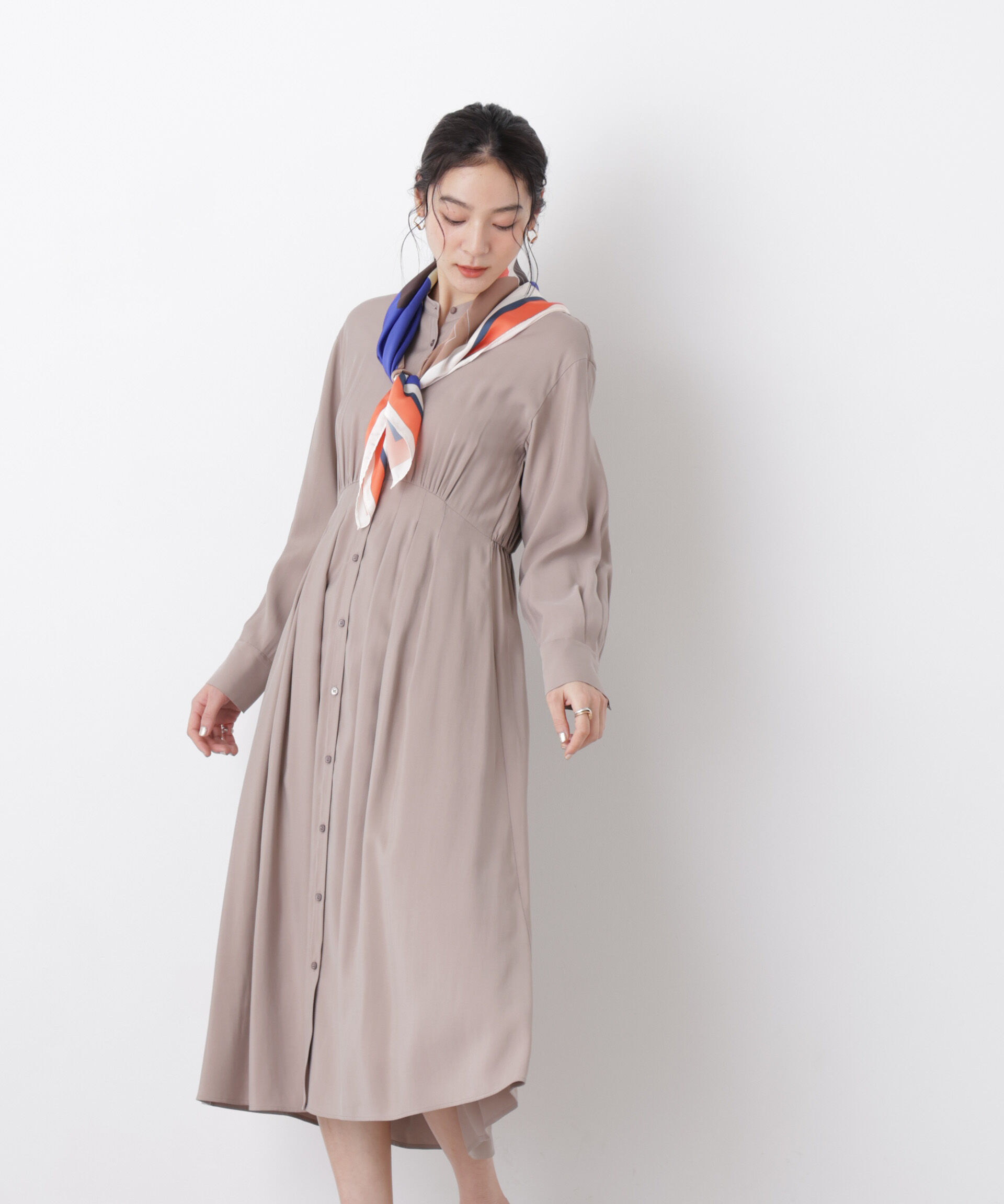 nano･universe「ウエスト切り替えギャザーワンピース」|ワンピース|