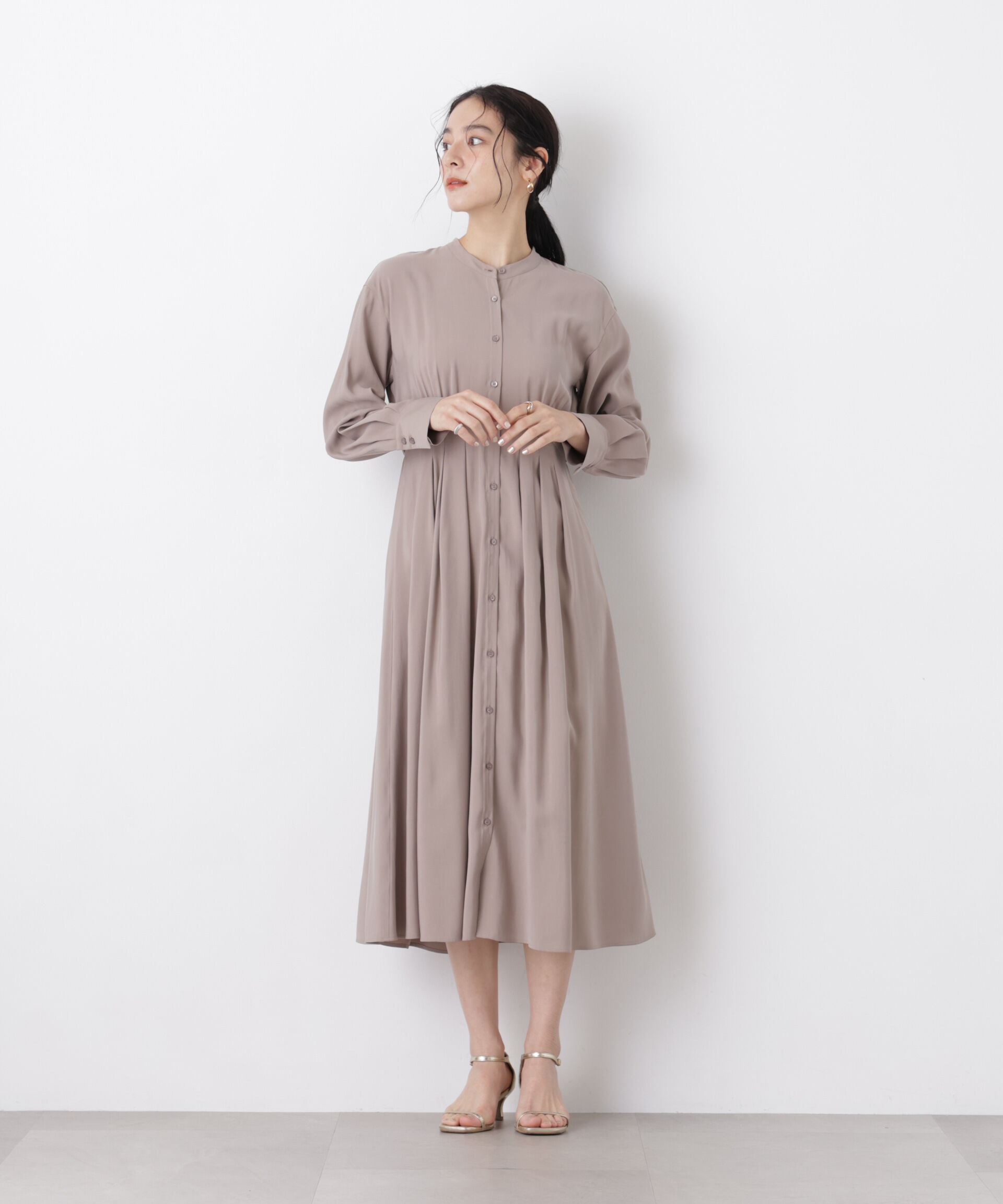 nano･universe「ウエスト切り替えギャザーワンピース」|ワンピース|