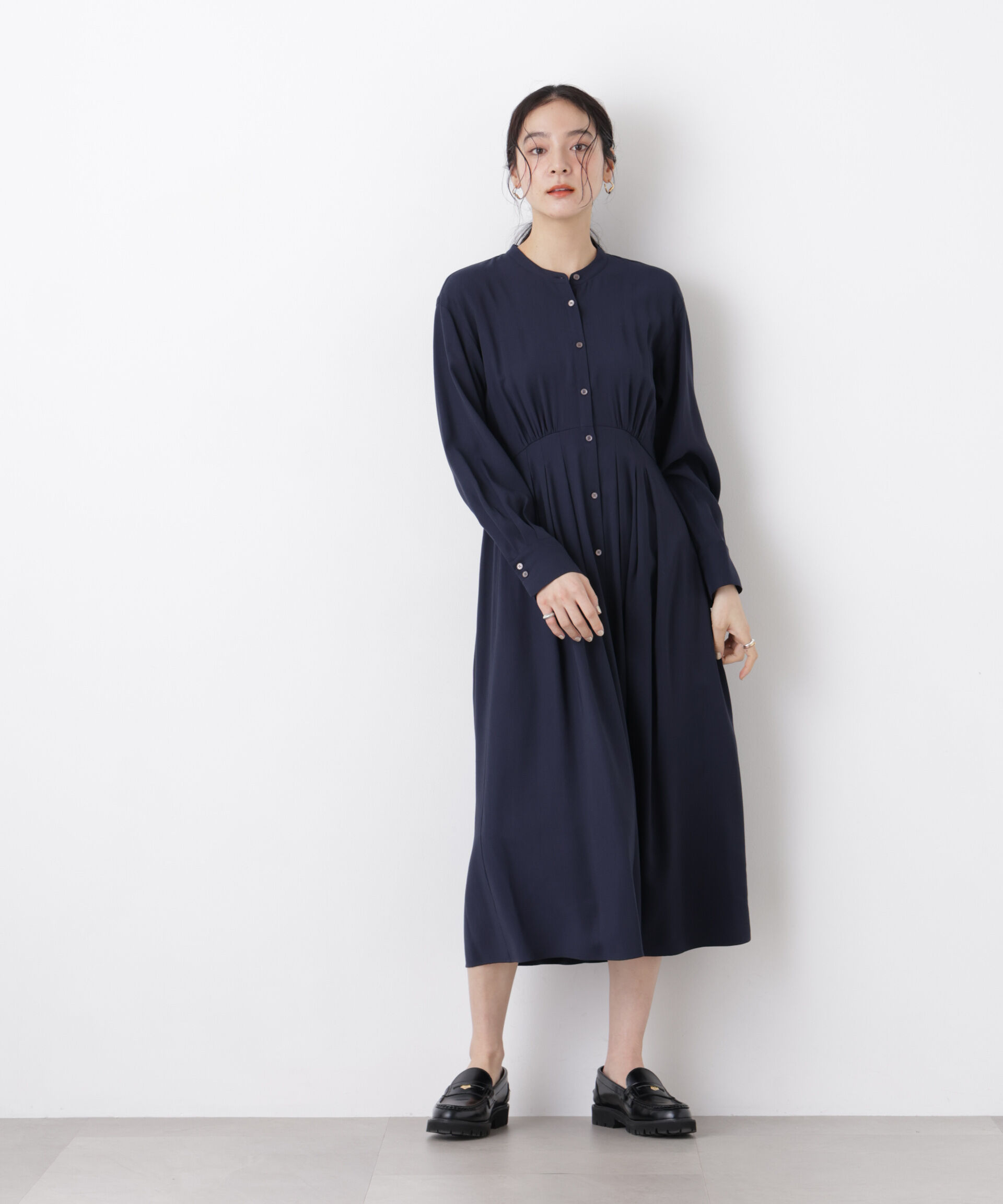 nano･universe「ウエスト切り替えギャザーワンピース」|ワンピース|