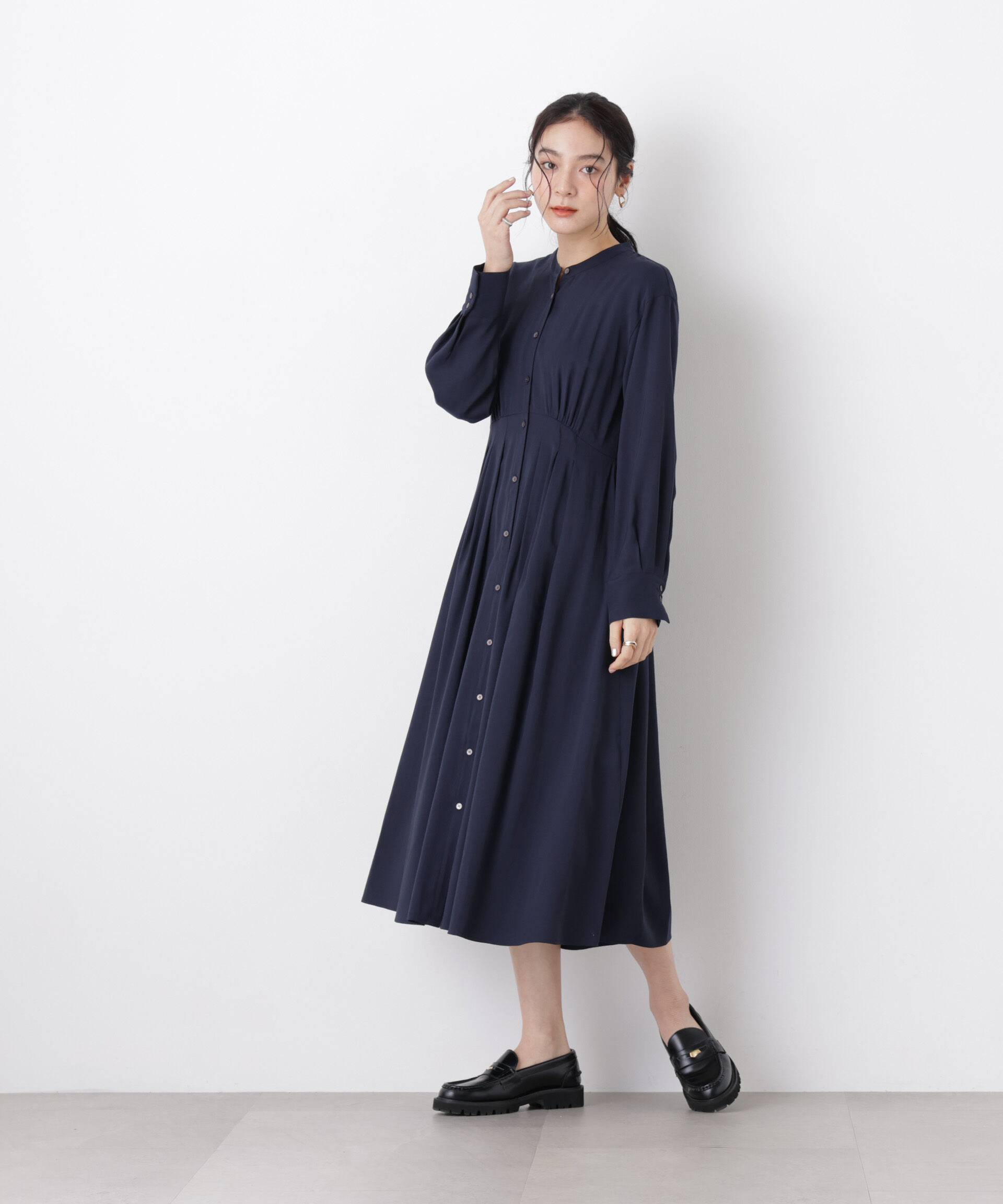 nano･universe「ウエスト切り替えギャザーワンピース」|ワンピース|