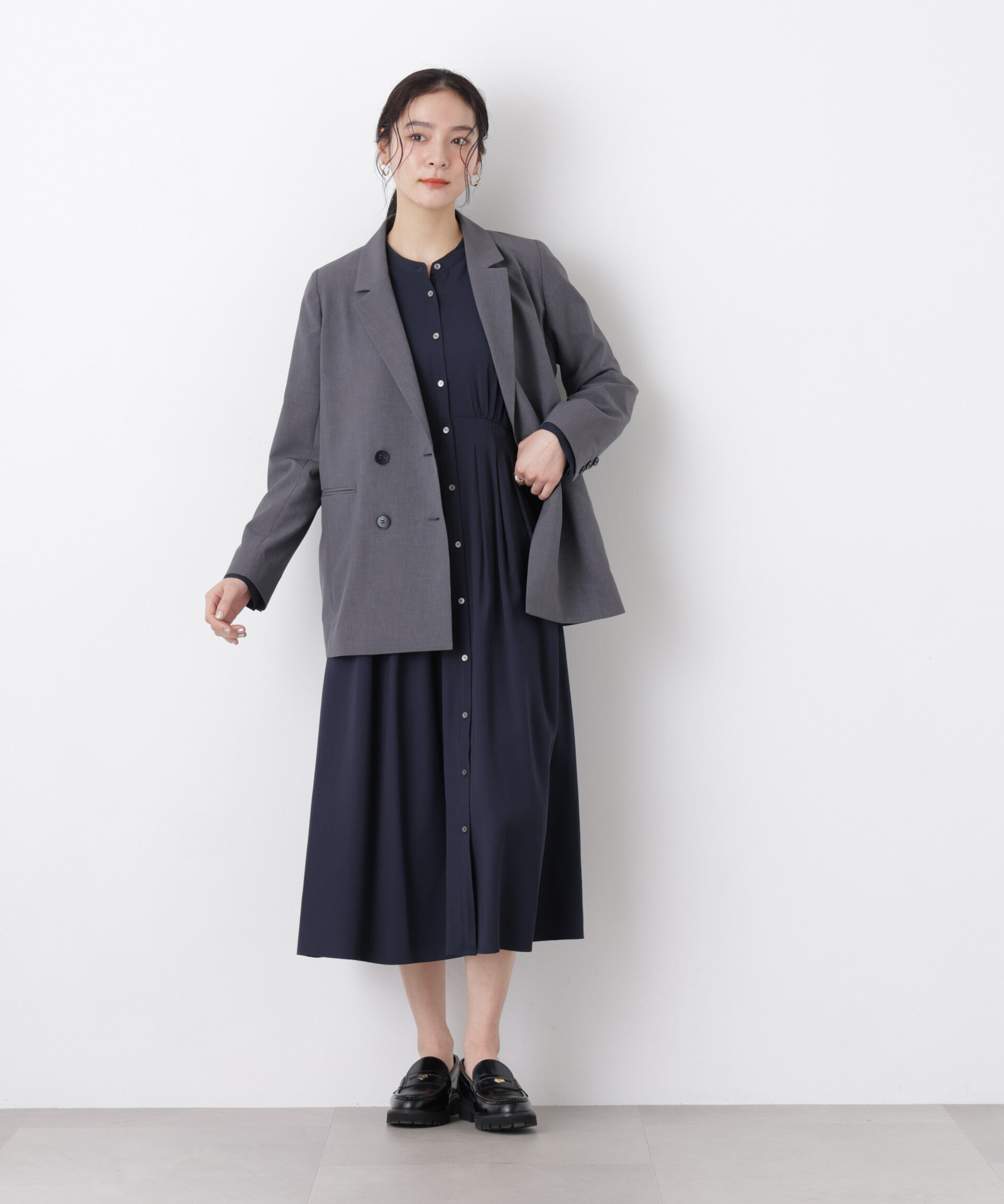 nano･universe「ウエスト切り替えギャザーワンピース」|ワンピース|