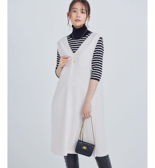 組曲「ライトダブルクロス ジャンパーワンピース」|ジャンパースカート|ｻﾝﾄﾞﾍﾞ