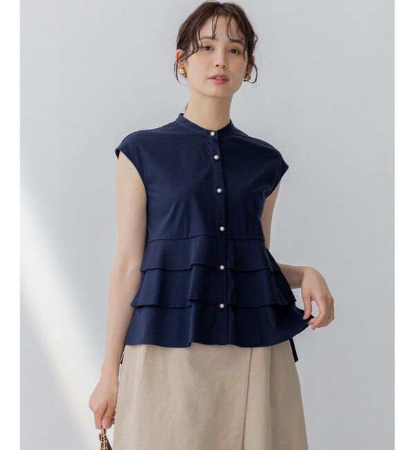 組曲「【WEB限定】プレーティング天竺ティアード カットソー」|Tシャツ・カットソー|ネイビー系