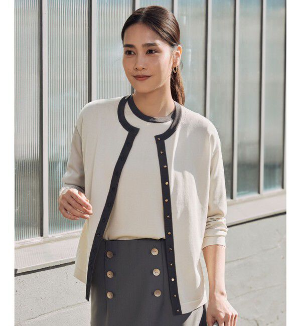 自由区「【アンサンブル対応・洗える】シャインハイゲージ カーディガン」|カーディガン|ﾗｲﾄﾍﾞｰ