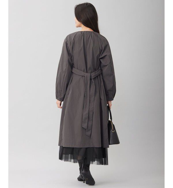 自由区「【洗える】メモリーノーカラー コート」|ノーカラーコート|