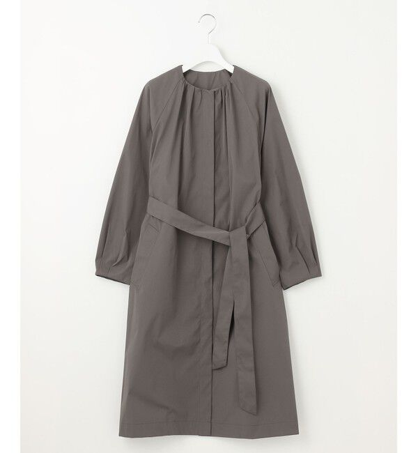 自由区「【洗える】メモリーノーカラー コート」|ノーカラーコート|