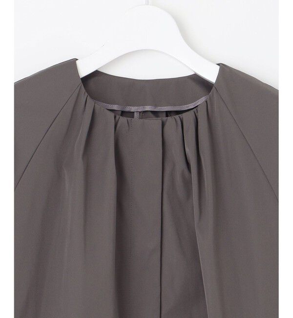 自由区「【洗える】メモリーノーカラー コート」|ノーカラーコート|