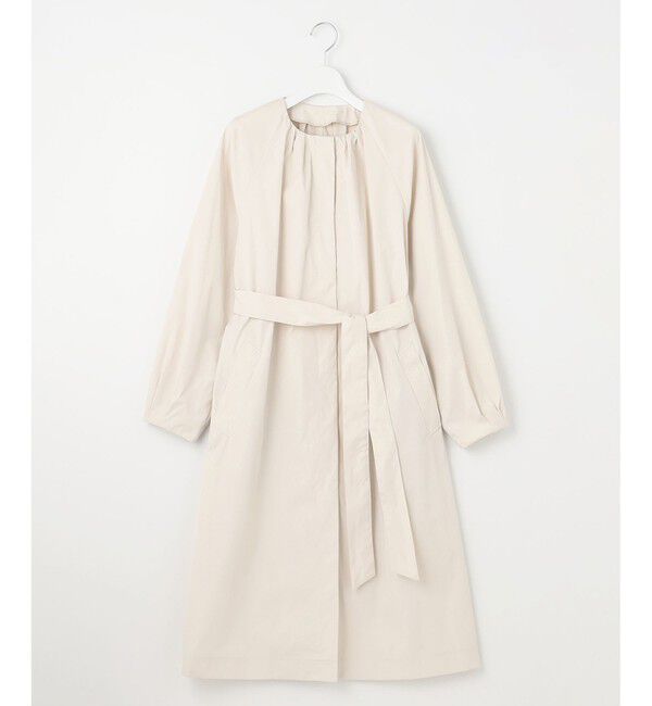 自由区「【洗える】メモリーノーカラー コート」|ノーカラーコート|