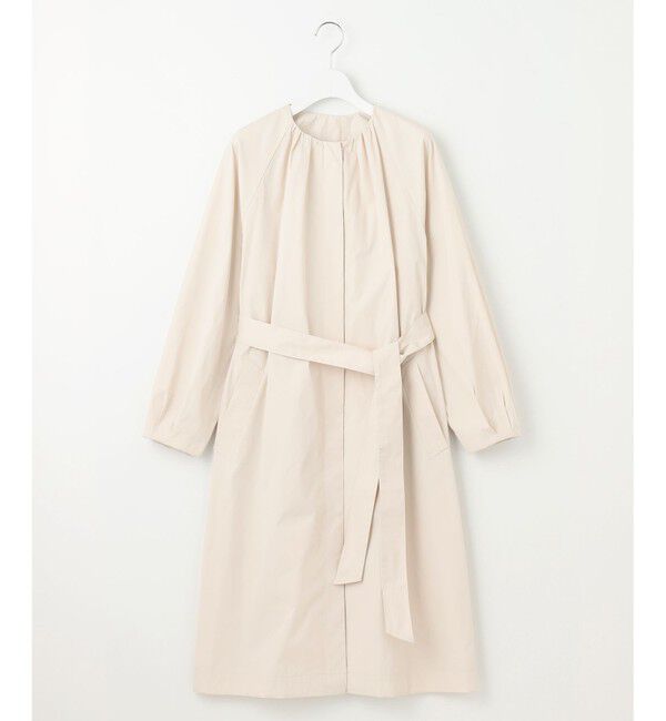 自由区「【洗える】メモリーノーカラー コート」|ノーカラーコート|