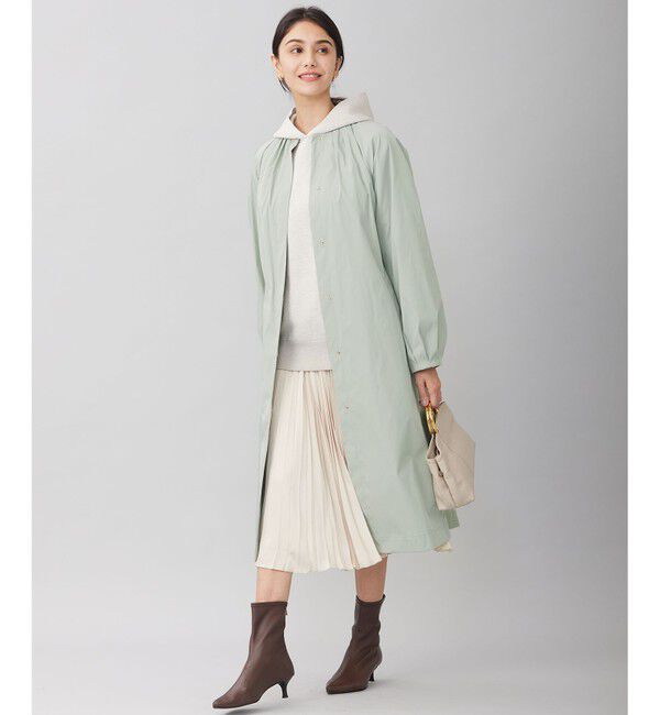 自由区「【洗える】メモリーノーカラー コート」|ノーカラーコート|