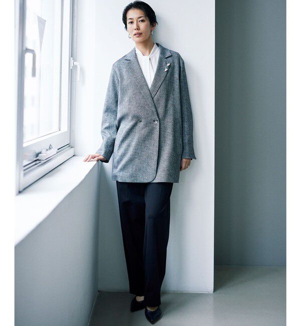 自由区「【洗える】ライトネップツイルジャケット コート」|テーラードジャケット|