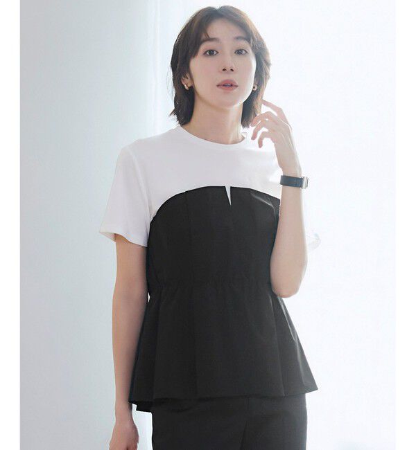 自由区「【洗える】ビスチェコンビ Tシャツ」|Tシャツ・カットソー|オフ&times;ブラック