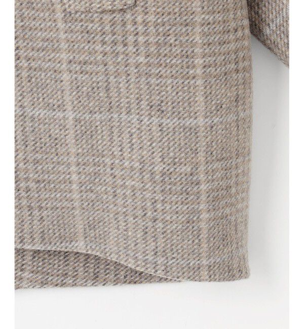 自由区「【カタログ掲載】ウールリバーチェック柄ノーカラー コート」|ノーカラーコート|