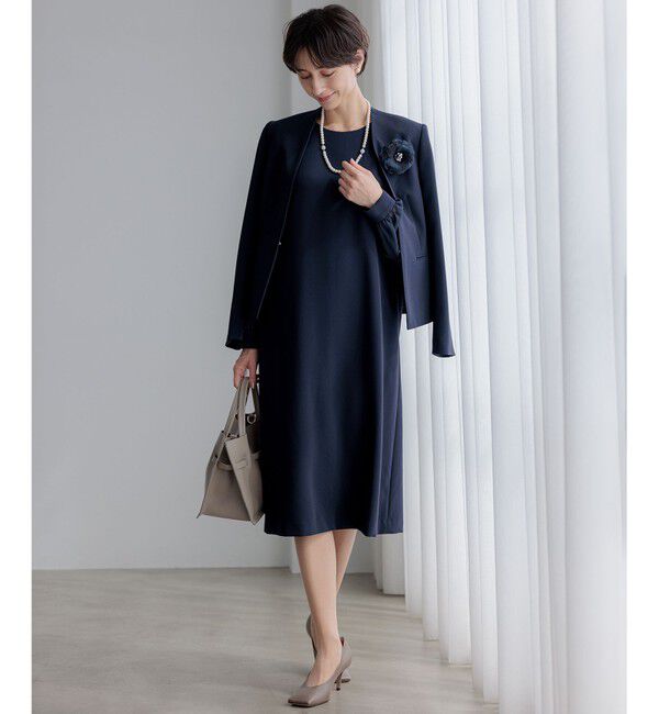 23区「【セットアップ対応】トリアセダブルジョーゼット シフォンスリーブ ワンピース」|ワンピース|