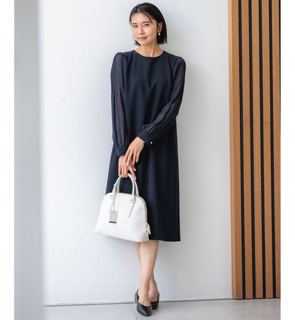 23区「【セットアップ対応】トリアセダブルジョーゼット シフォンスリーブ ワンピース」|ワンピース|