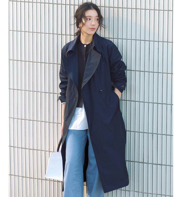 23区「【VERY3月号掲載/撥水加工/洗える】LIMONTA ハイカウントメモリータフタ コート」|その他|ネイビー系