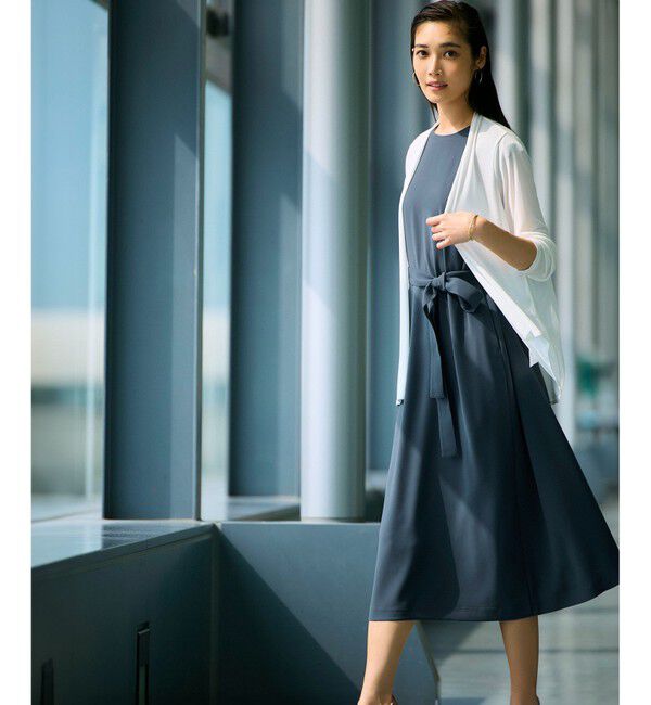 23区「【吸水速乾/UVカット/接触冷感/洗える】ストレッチジョーゼット ワンピース」|ワンピース|