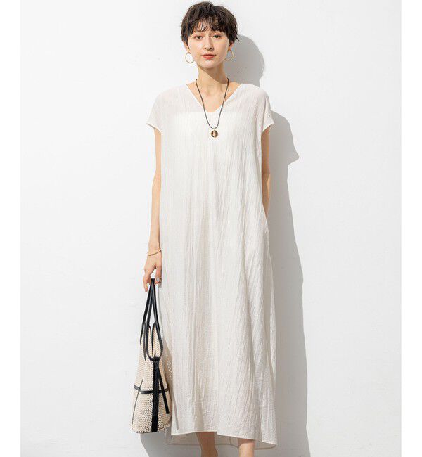 23区「【SLOW/一部店舗限定】ナチュラルピケワッシャー ワンピース」|ワンピース|アイボリー系