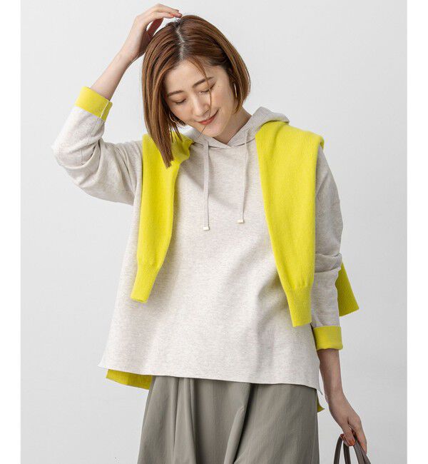 23区「【洗える】ダブルフェイスニット パーカー」|パーカー|アイボリー系