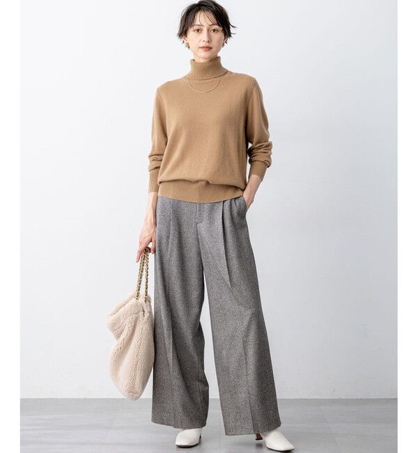 23区「ラメミックスツイード タック ワイド パンツ」|その他|