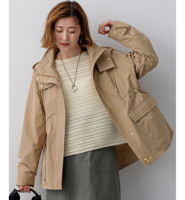 23区「マットエアリータフタ 2WAY ブルゾン」|ブルゾン・スタジャン|キャメル系