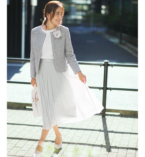 ANY SIS「ミニライトボーダー ノーカラージャケット」|ノーカラージャケット|