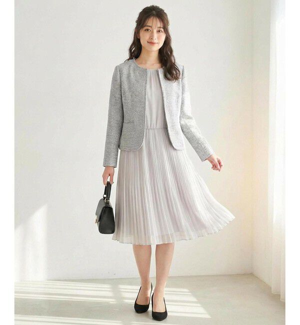 ANY SIS「ミニライトボーダー ノーカラージャケット」|ノーカラージャケット|