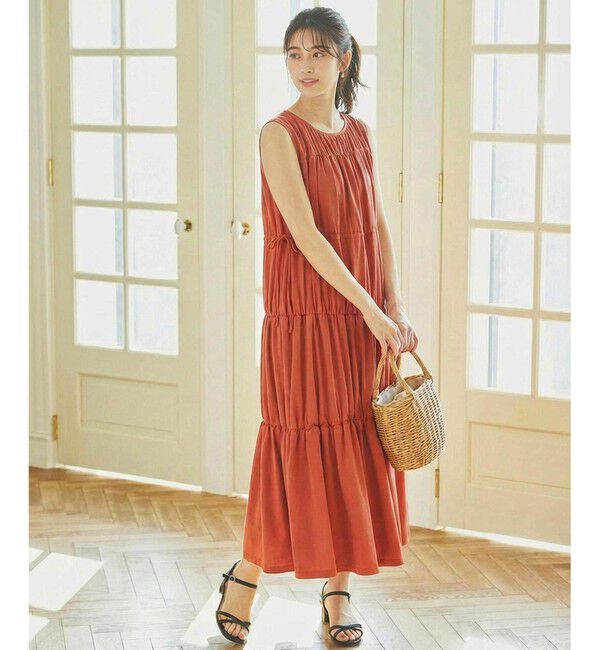 ANY SIS「【WEB・一部店舗限定】ティアード ワンピース」|ワンピース|テラコッタ