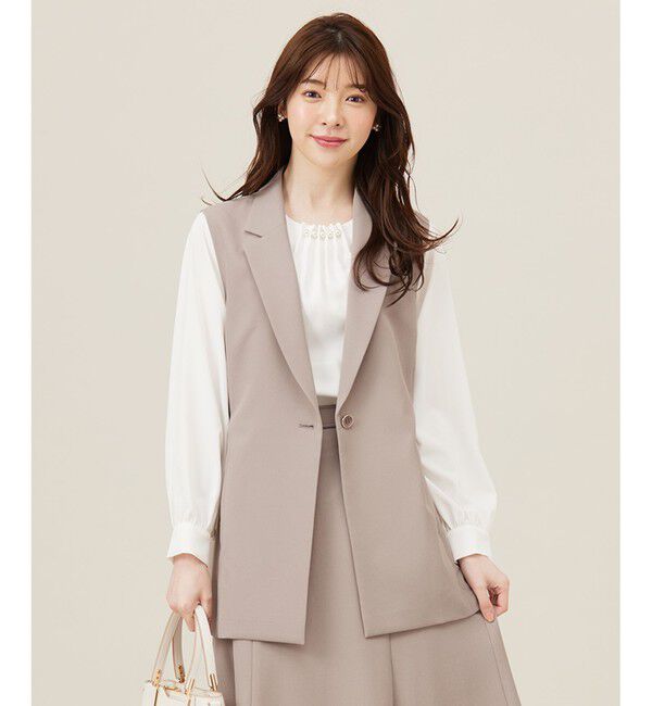 ANY SIS「【UVカット・接触冷感・吸水速乾】スマートビューティストレッチ  ジレ」|その他|グレージュ