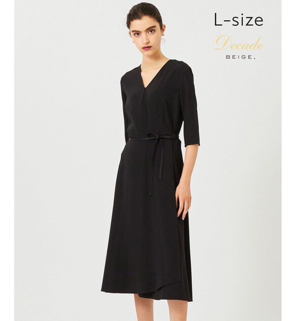 BEIGE,「【L-size】CINDY / カシュクールワンピース」|ワンピース|Black&times;Black