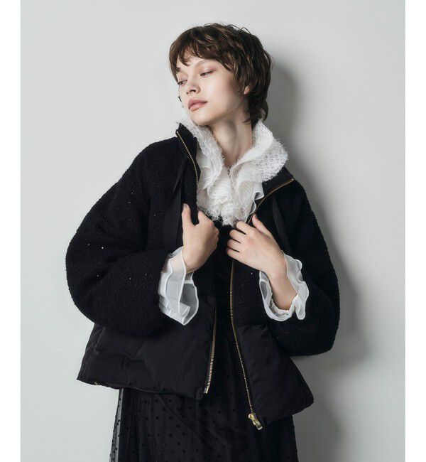 Grace Class「ツイードコンビパフィーブルゾン」|ブルゾン・スタジャン|