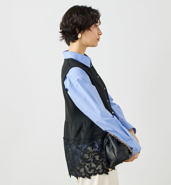 NOLLEY'S「《手洗い可能》レース付きペプラムベスト」|ベスト・ジレ|