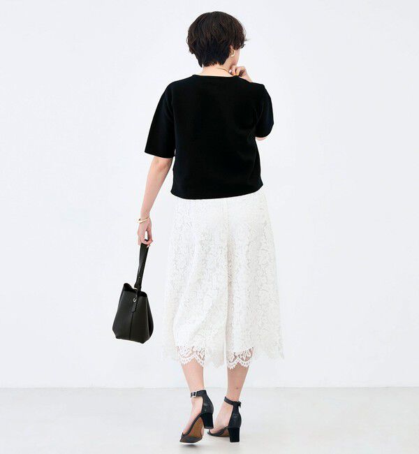NOLLEY'S「クロップドワイドレースパンツ」|キュロット|