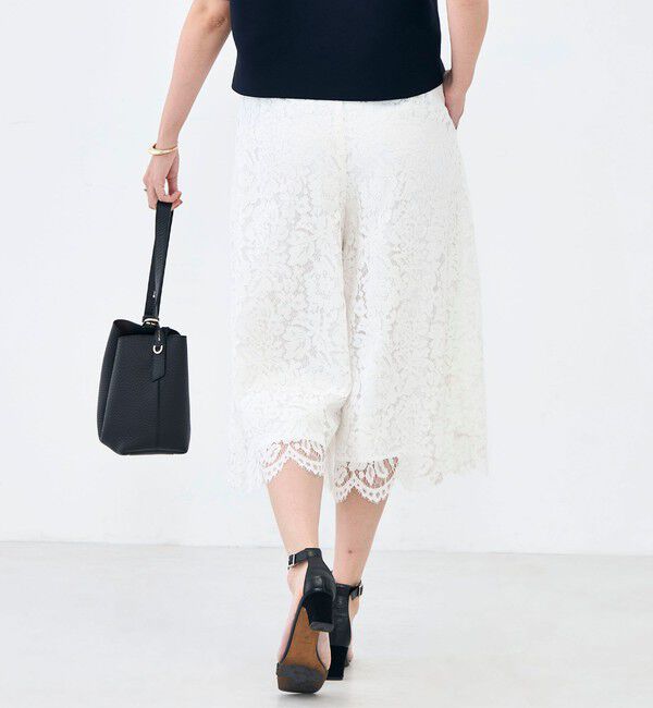 NOLLEY'S「クロップドワイドレースパンツ」|キュロット|