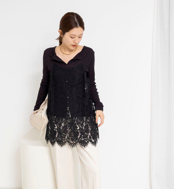 NOLLEY'S「ウォッシャブルレースビスチェ」|キャミソール|