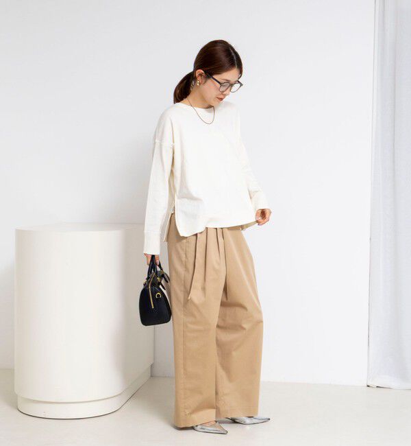 Rie Miller「《手洗い可能》トレーナー風プルオーバーサイドZIP」|ニット・セーター|