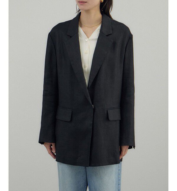 SALON adam et rope'「リネンドンゴロスジャケット/セットアップ対応」|テーラードジャケット|