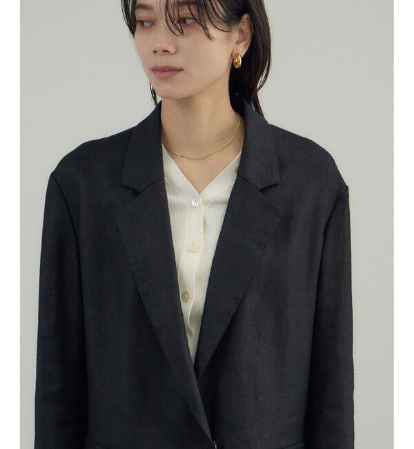 SALON adam et rope'「リネンドンゴロスジャケット/セットアップ対応」|テーラードジャケット|