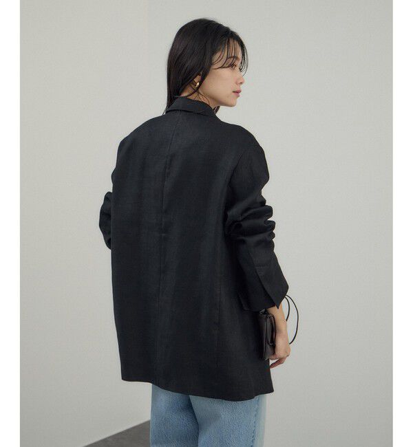 SALON adam et rope'「リネンドンゴロスジャケット/セットアップ対応」|テーラードジャケット|