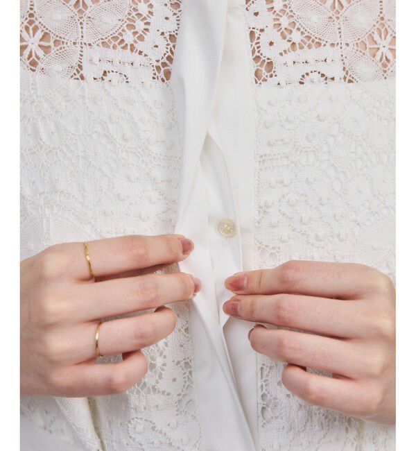 ROPE「コットンレースシャツワンピース」|ワンピース|