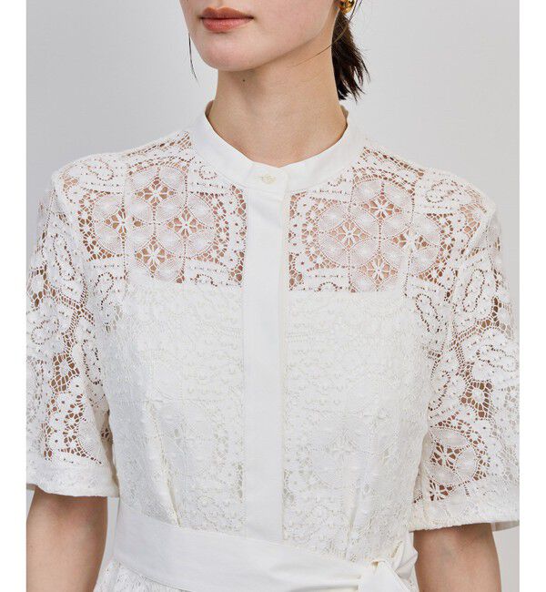 ROPE「コットンレースシャツワンピース」|ワンピース|